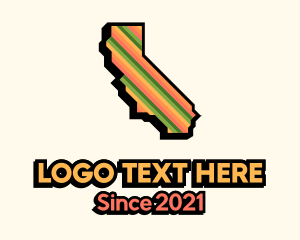 Los Angeles - California Tropical Stripe logo design