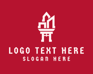 Shanghai - Oriental Shrine Buildings logo design