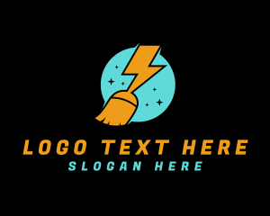 Voltage - Cleaning Brush Lightning logo design