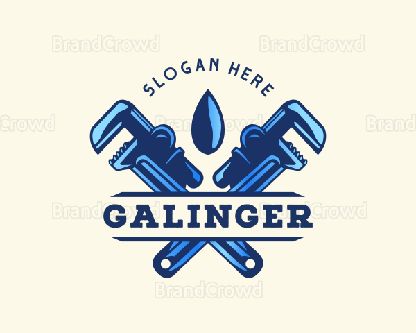 Plumbing Droplet Wrench Logo