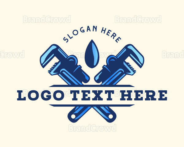 Plumbing Droplet Wrench Logo