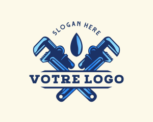 Plumbing Droplet Wrench Logo