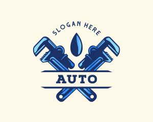 Plumbing Droplet Wrench Logo