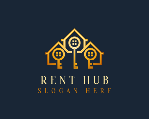 Rent - Real Estate Key logo design