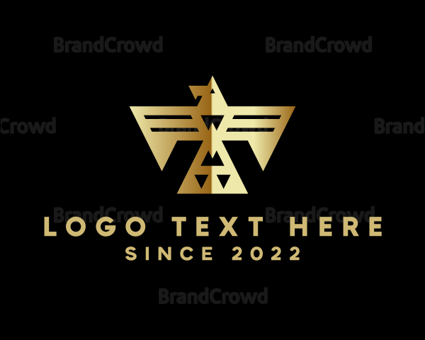 Golden Mayan Bird Logo