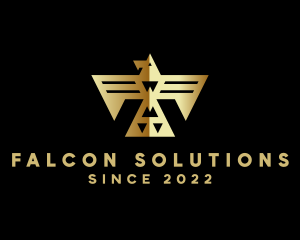 Golden Mayan Bird logo design