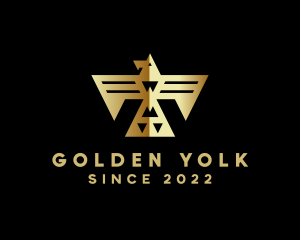 Golden Mayan Bird logo design