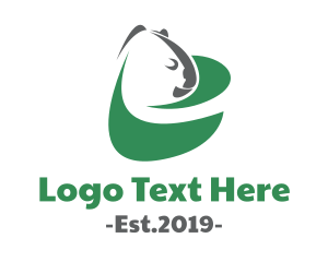 Green Eco Koala  logo design