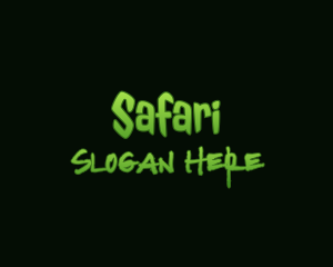 Horror Green Slime Text Logo