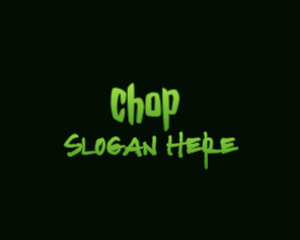 Horror Green Slime Text Logo