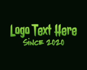 Horror House - Horror Green Slime Text logo design