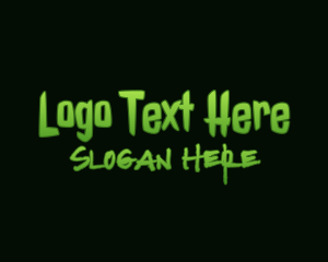 Horror Green Slime Text Logo