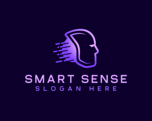 Intelligence - Artificial Intelligence Head logo design