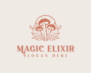 Organic Magical Mushroom logo design