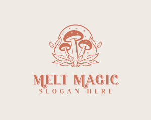 Organic Magical Mushroom logo design