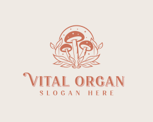 Organic Magical Mushroom logo design