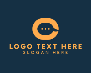 Team Speak - Speech Bubble Messenger Letter C logo design