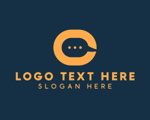 Sms - Speech Bubble Messenger Letter C logo design