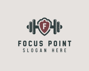 Barbell Shield Fitness logo design