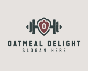 Barbell Shield Fitness logo design