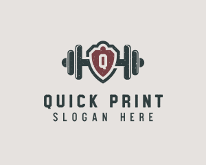 Barbell Shield Fitness logo design