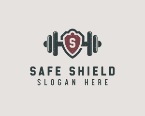 Barbell Shield Fitness logo design