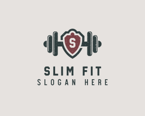 Barbell Shield Fitness logo design