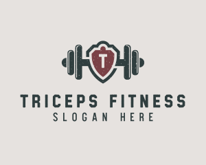 Barbell Shield Fitness logo design