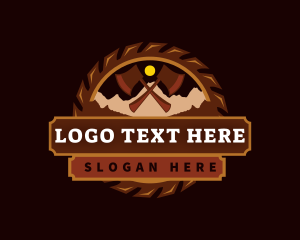 Steel - Woodwork Axe Saw logo design