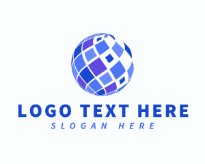 Global - Tech Mosaic Sphere logo design
