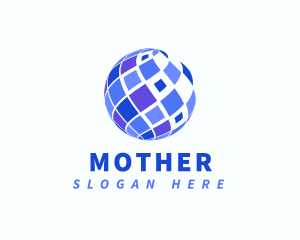 Web - Tech Mosaic Sphere logo design