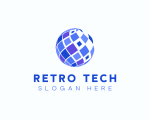 Tech Mosaic Sphere  logo design