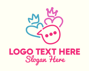 Queen - King & Queen Couple Messaging logo design