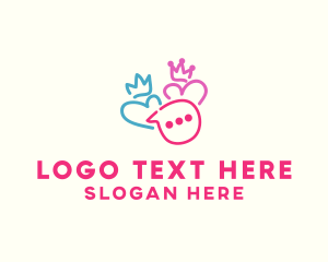 King - King & Queen Couple Messaging logo design