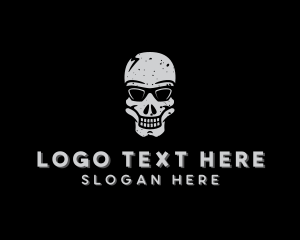 Hiphop - Cool Sunglasses Skull logo design