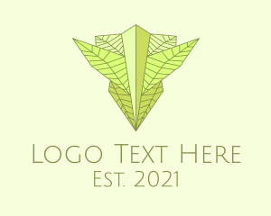 Geometric - Natural Leaves Badge logo design