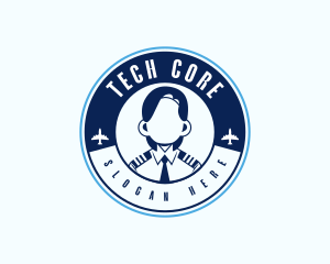 Aviation Woman Pilot Logo