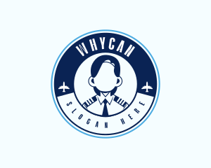 Aviation Woman Pilot Logo