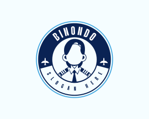 Aviation Woman Pilot logo design
