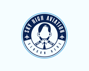 Aviation - Aviation Woman Pilot logo design