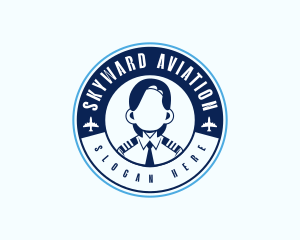 Aviation Woman Pilot logo design