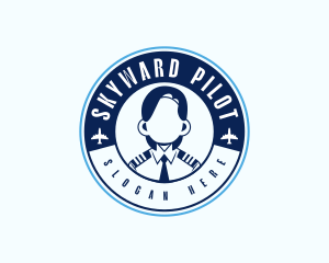 Pilot - Aviation Woman Pilot logo design
