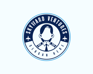 Aviator - Aviation Woman Pilot logo design