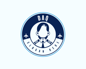 Flight Instrument - Aviation Woman Pilot logo design