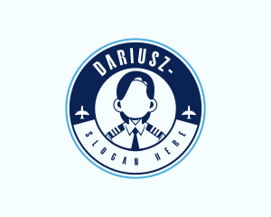 Flight - Aviation Woman Pilot logo design