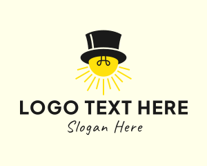 Retro - Top Hat Light Bulb logo design