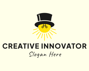 Inventor - Top Hat Light Bulb logo design