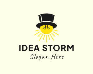 Top Hat Light Bulb logo design