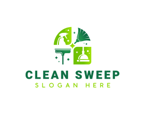 Housekeeping Janitor Cleaning  logo design