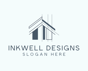 Blueprint - House Architecture Blueprint logo design